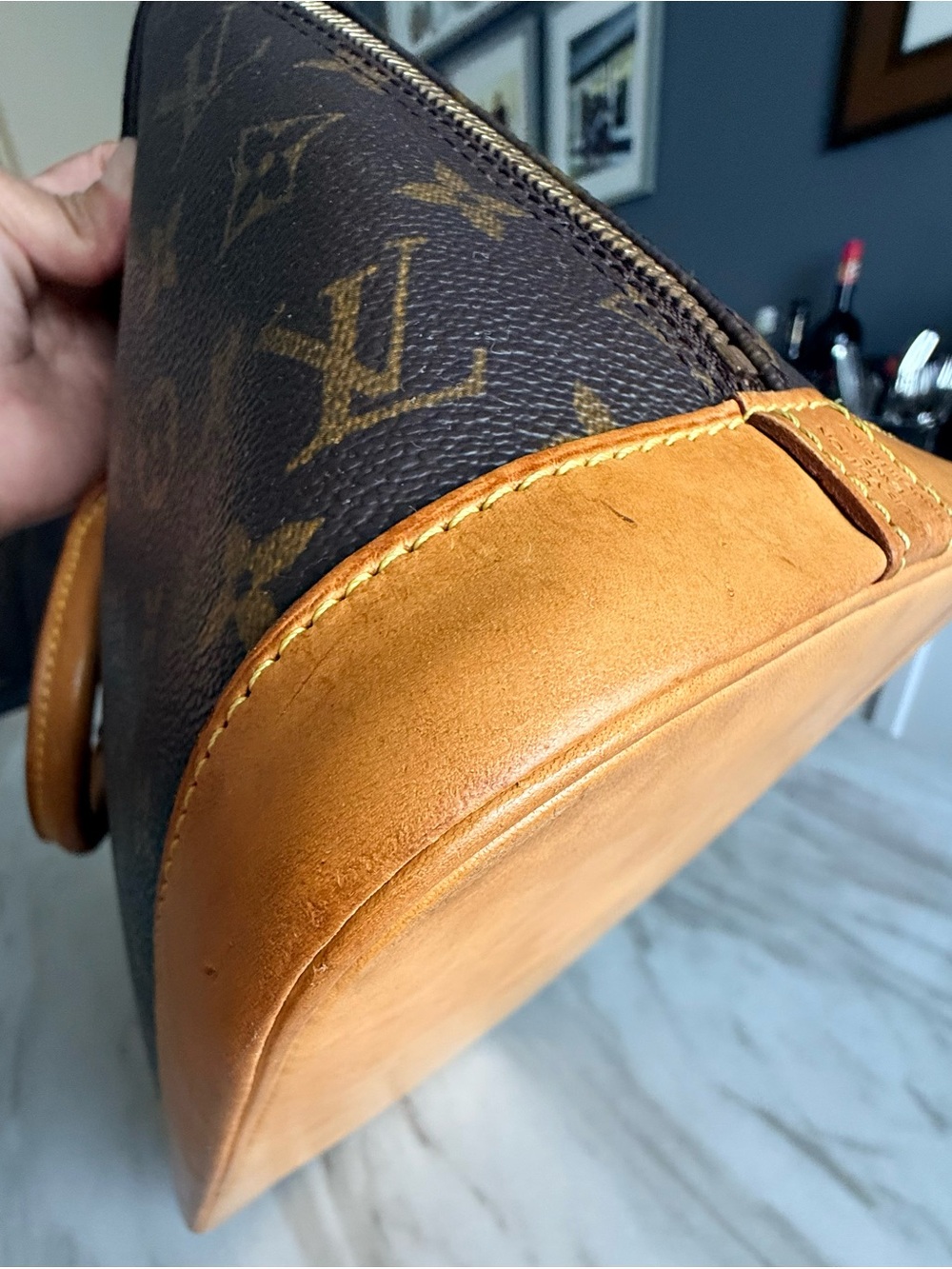 Louis Vuitton Monogram Alma Satchel in Brown and Tan - Picture 11 of 17